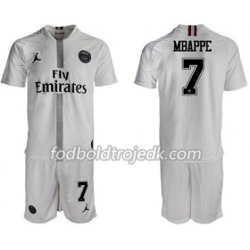 Paris Saint Germain Mbappe 7 Jodan Hvid Børn Tredje 2018/19 - Fodboldtrøjer(S/S)